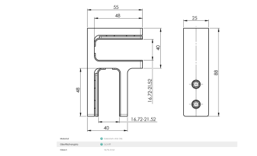 Edelstahl Glashalter Verbinder Gerade Winkel Ecke verstellbar 16,76-21 V4A V2A